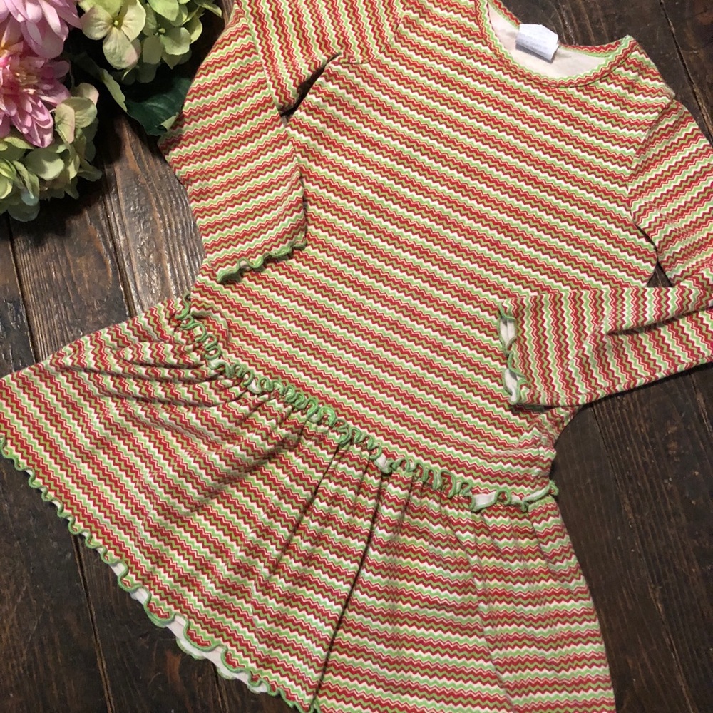 Red & Green Cotton Dress